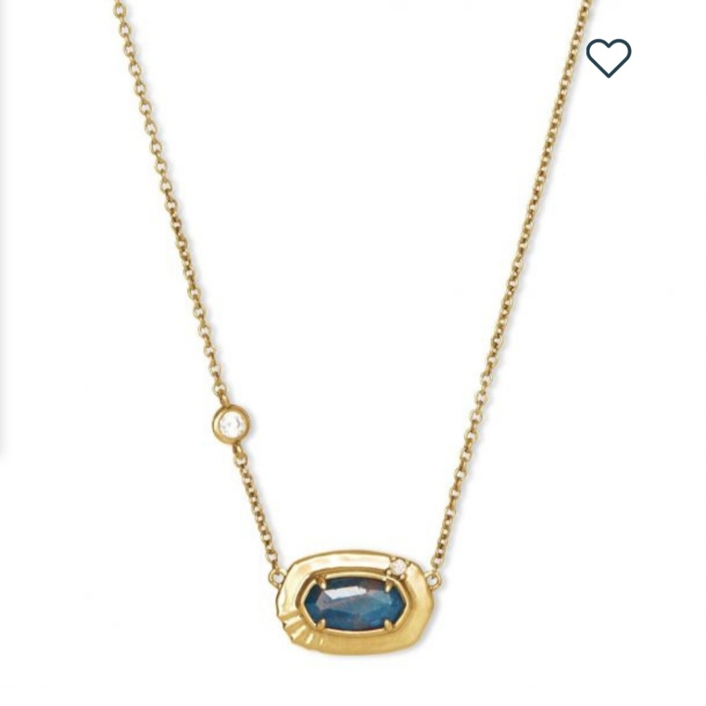 NWOT Kendra Scott Anna  Short Pendant Necklace in Teal Apatite